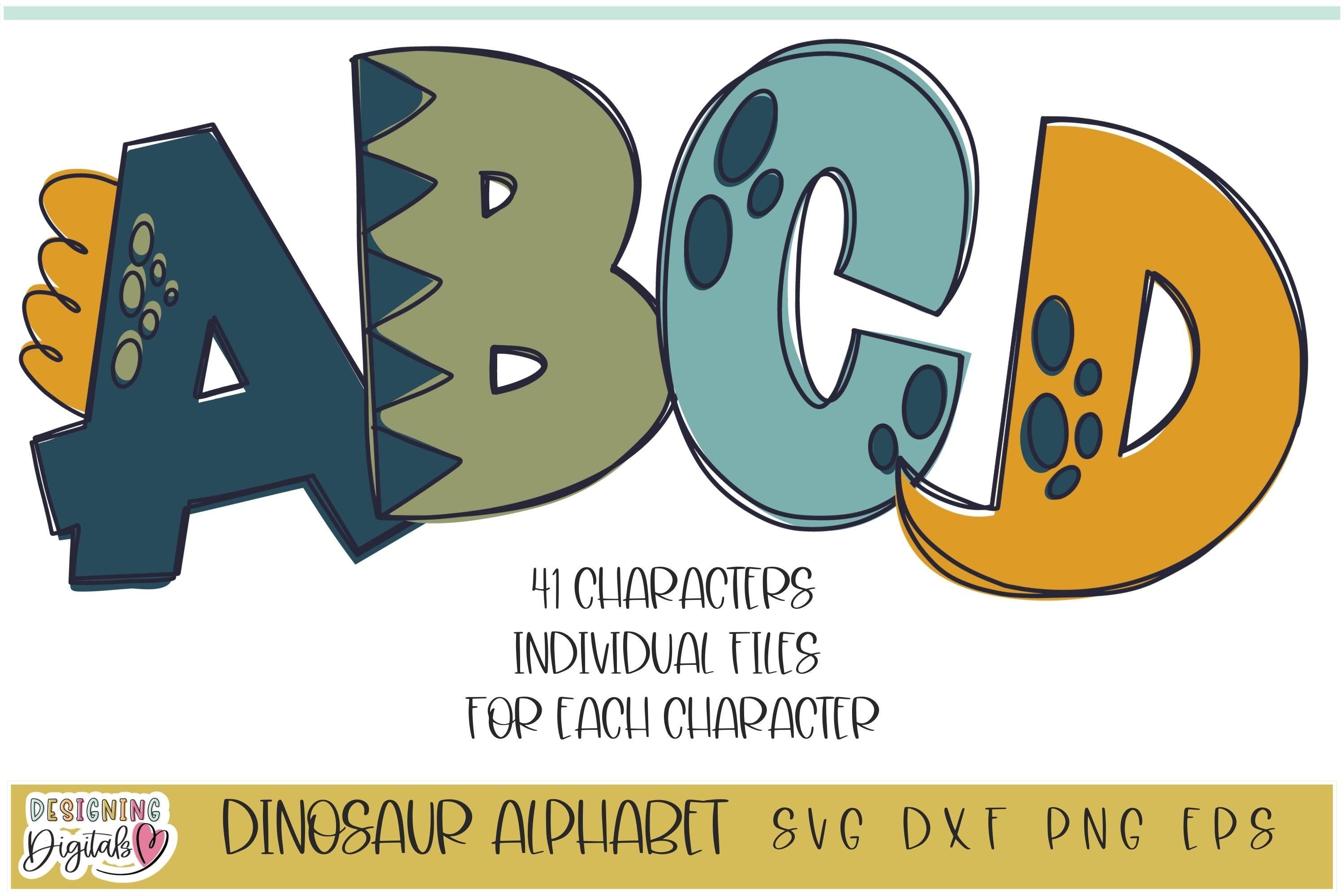 Dinosaur SVG Doodle Letters