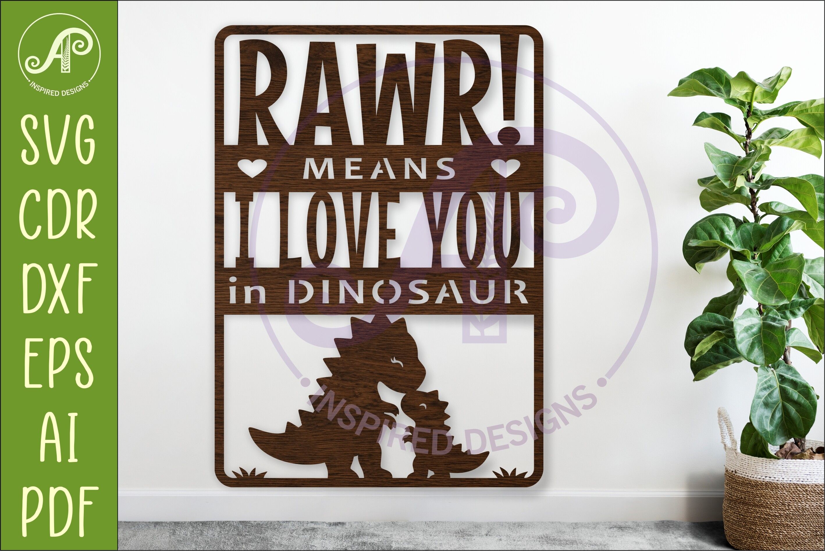 RAWR Means I Love You in Dinosaur Sign