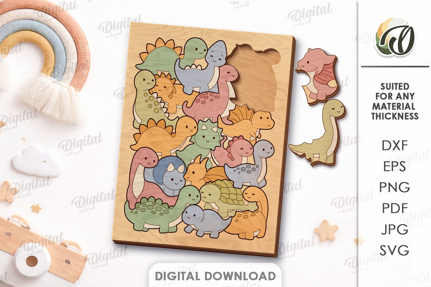 3D Animal Puzzle Laser Cut