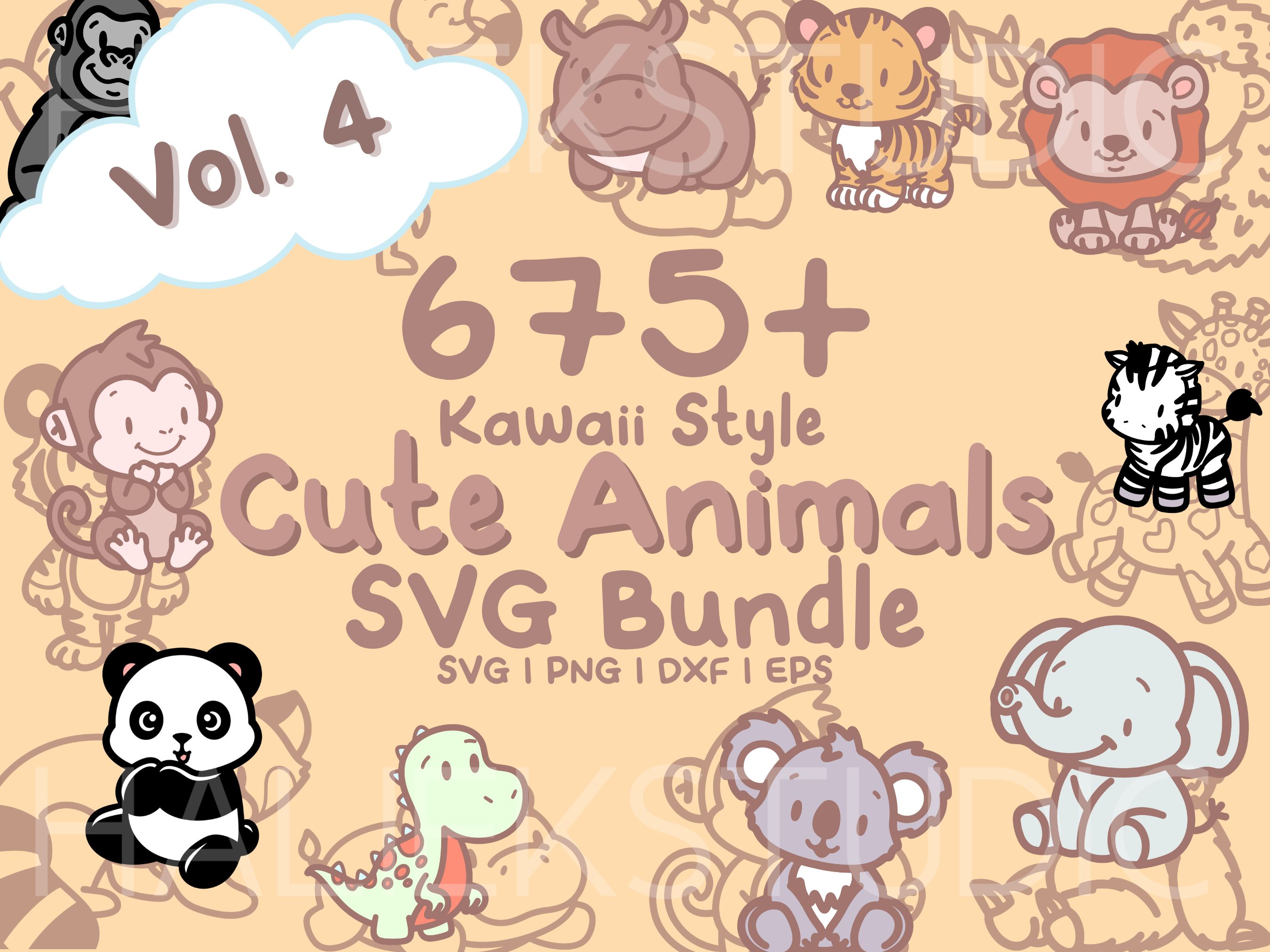675+ Kawaii Animals SVG Illustrations