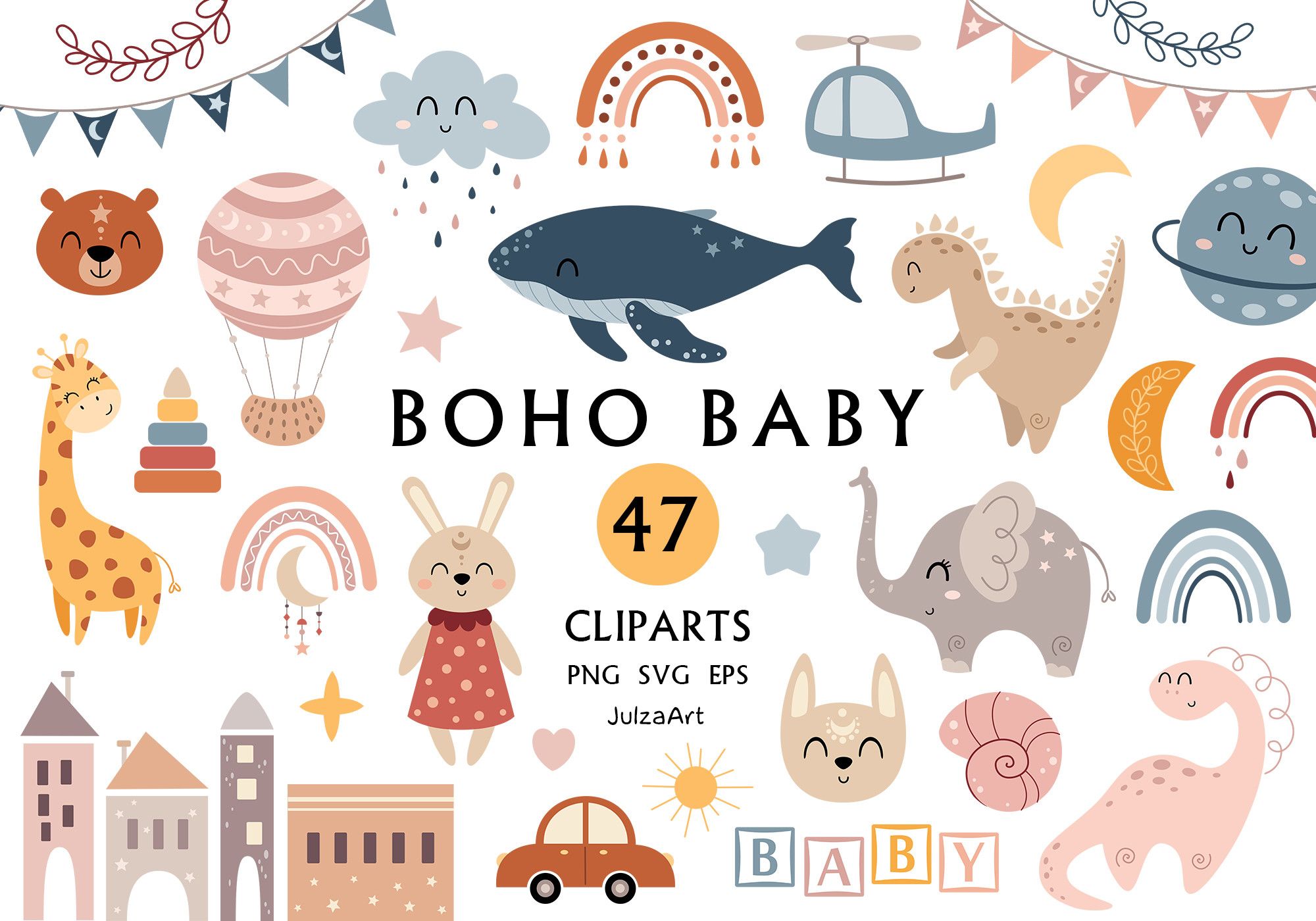 Boho Baby Svg, Bohemian Clipart